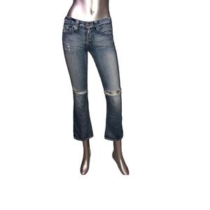 Big Star Rikki low rise crop flare hip huggers hippy boho women size 24 jeans